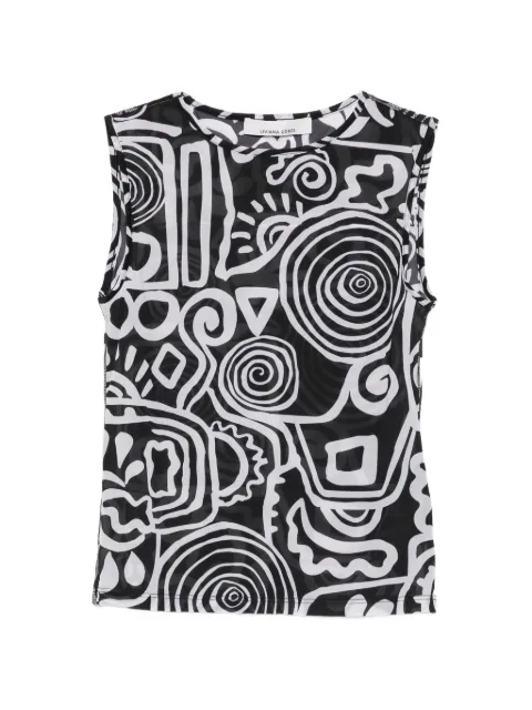 Liviana Conti abstract-print sleeveless T-shirt Black L4SH03