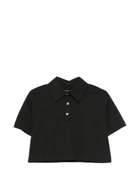 Liviana Conti cropped polo-collar polo top Black L5SW65