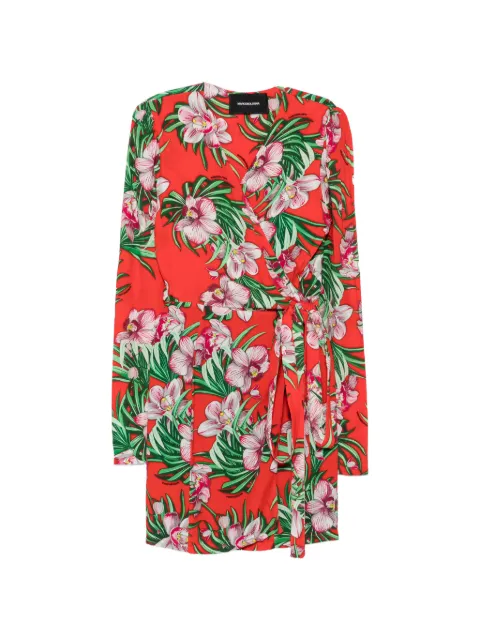 Marco Bologna floral-print wrap mini dress Red ASTARTE