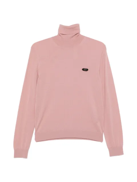 Nº21 logo-plaque roll-neck sweater Pink A0329000