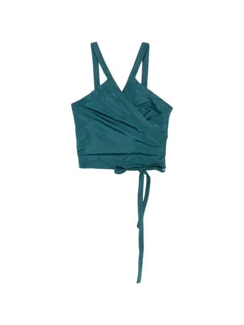 Liviana Conti V-neck cropped top Green L3SY03