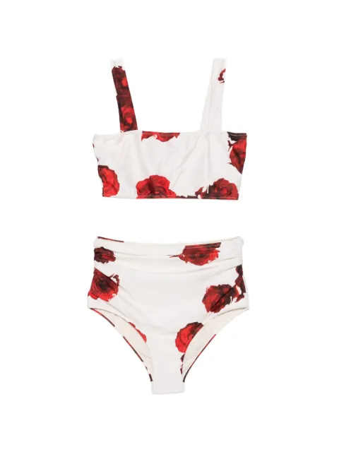 Liviana Conti rose-print bikini Neutrals L5SV15