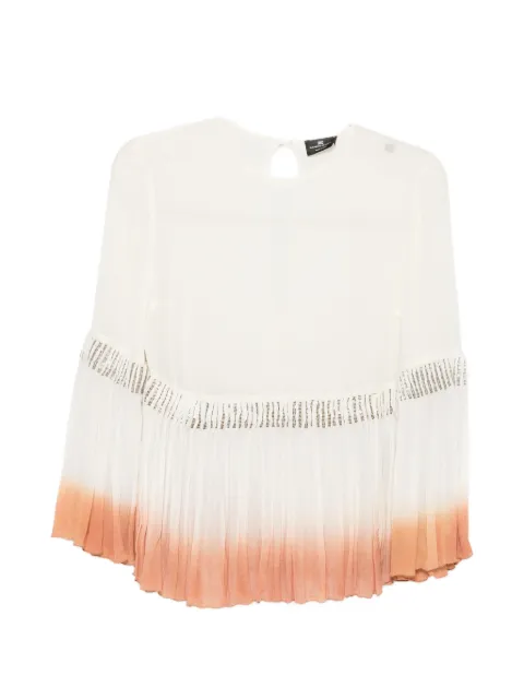 Elisabetta Franchi pleated ombré-effect top White RC01A