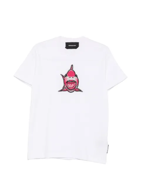 Marco Bologna bead-embellished shark T-shirt White MWP22056TS