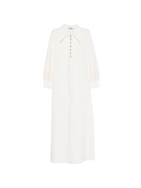 Vivetta embellished floral-embroidered midi dress White 22IV2S0H191V526