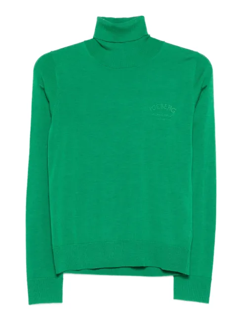 Iceberg logo-embroidered turtleneck sweater Green A0089000