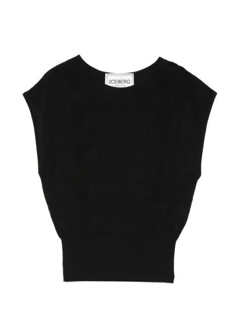 Iceberg logo-pattern vest Black A0059504