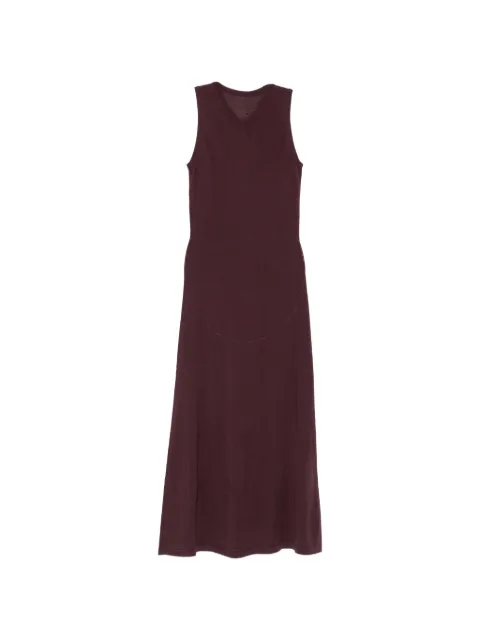 Liviana Conti sleeveless V-neck midi knitted dress Purple F5WA44