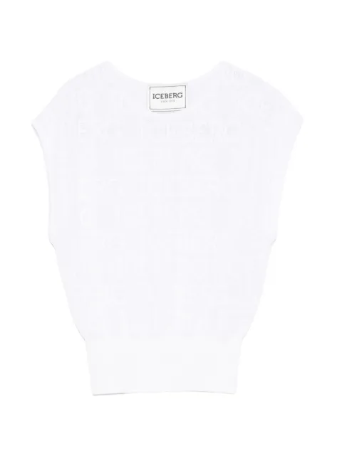 Iceberg logo-pattern vest White A0059504