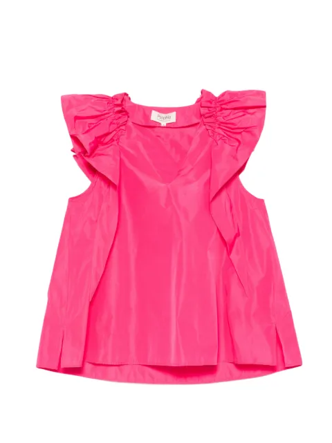 PSOPHIA ruffled V-neck blouse Pink 222TOP1543