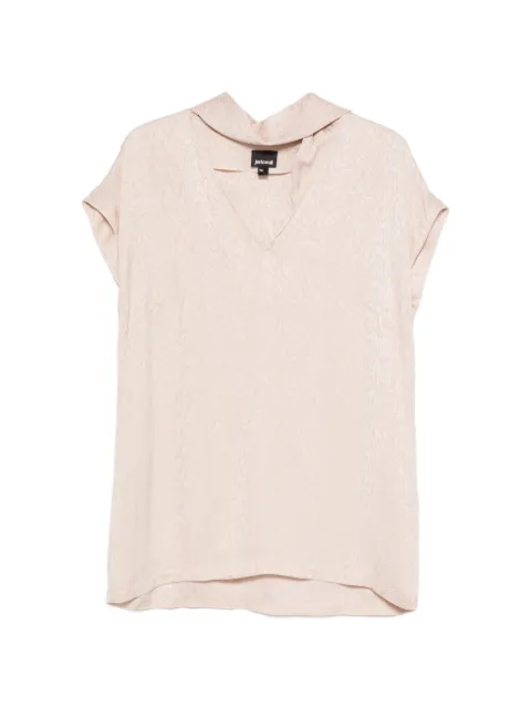 Just Cavalli snake-print scarf-detail blouse Neutrals S02NC0259N39429