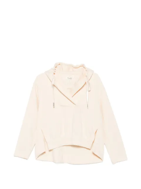 PSOPHIA drawstring-hood elasticated-hem hoodie Neutrals 107SWS1956