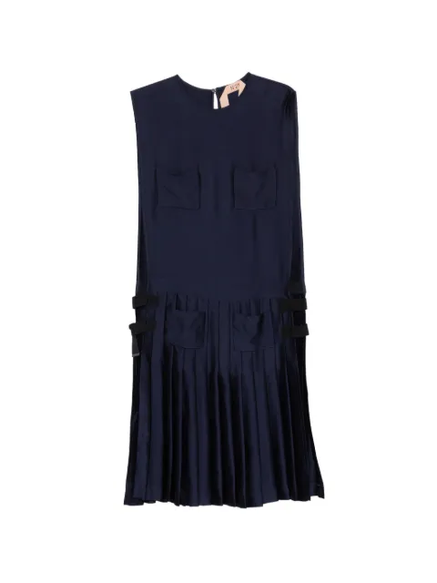 Nº21 patch-pocket pleated dress Blue H0735118