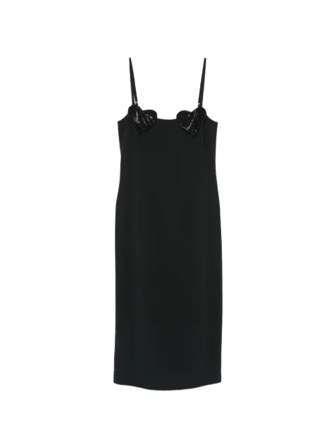 Blumarine heart-motif embellished midi dress Black P322A316A