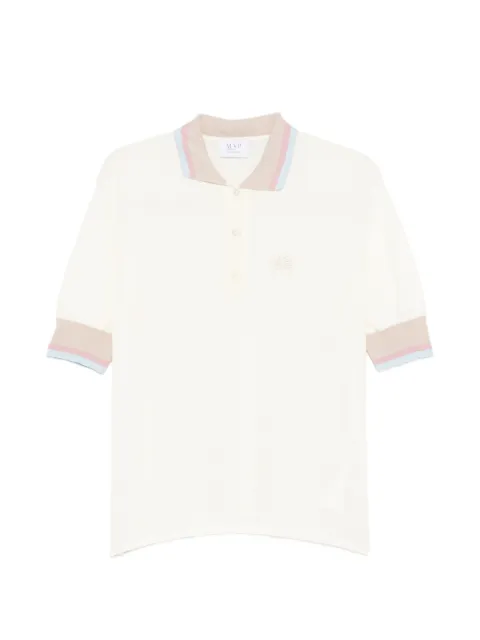 mvp wardrobe logo-embroidered striped polo shirt Neutrals MVPE4MK033