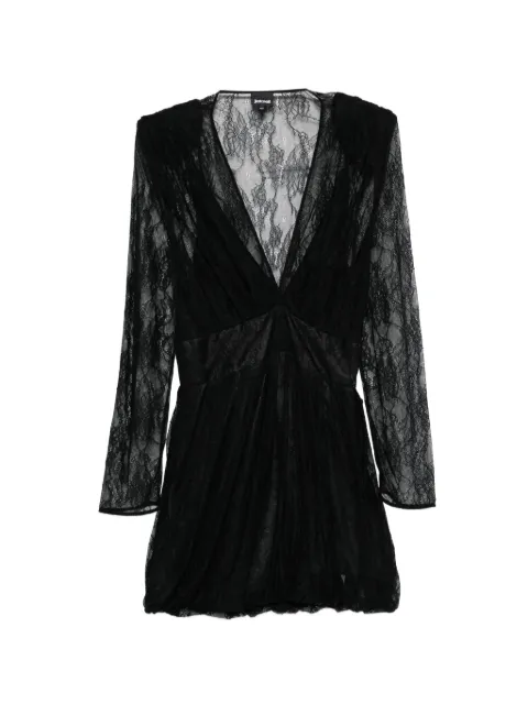 Just Cavalli lace V-neck mini dress Black 39870
