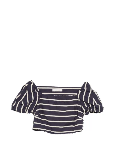 Liviana Conti striped puff-sleeve top Blue L3SU05