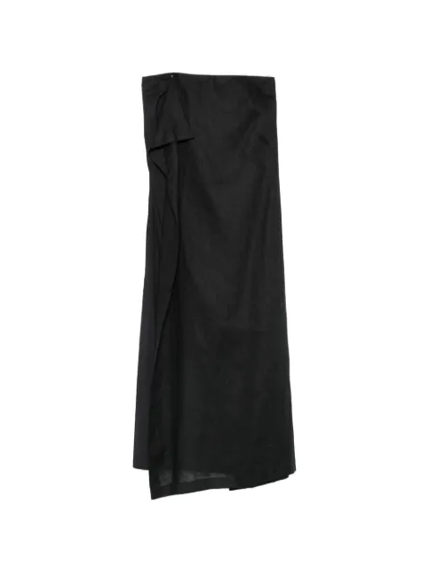 Liviana Conti strapless draped asymmetric dress Black L5SL31