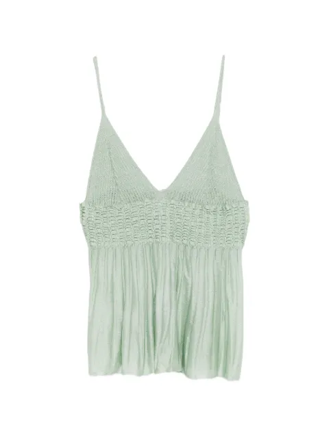 Circus Hotel pleated top Green H4SD33