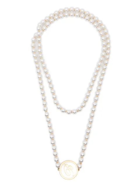 Blumarine faux-pearl logo necklace Gold 2W314A