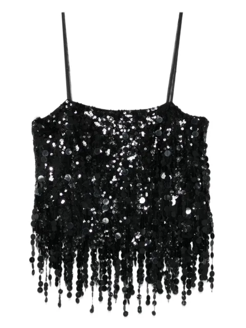 Blumarine sequin fringed top Black A522C416A