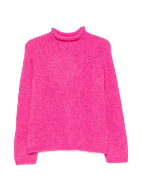 PSOPHIA roll-neck raglan-sleeve wool sweater Pink PUL0073