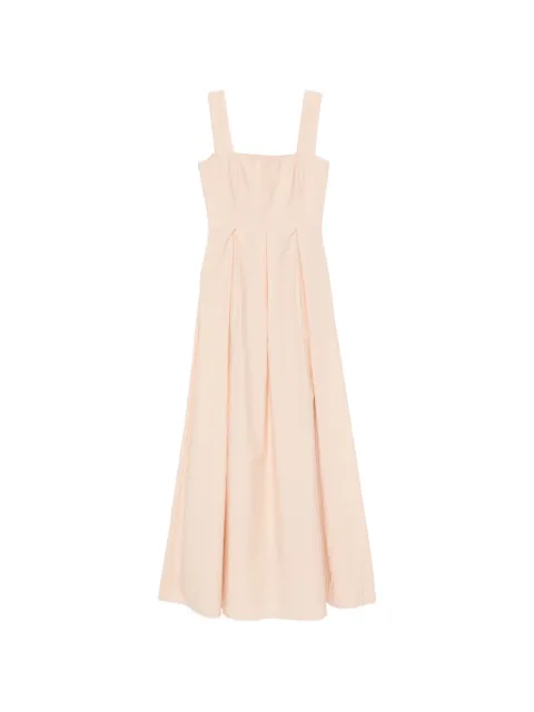 MOMONÌ pleated square-neck maxi dress Neutrals MODR029