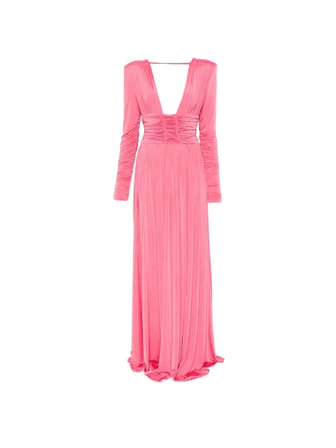 Marco Bologna ruched long-sleeve maxi dress Pink STAZEN