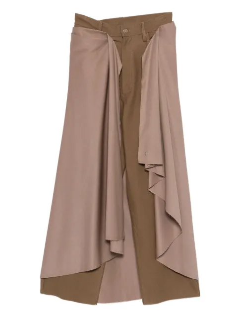 MARBELL Erin draped panel trousers Brown AFW1006