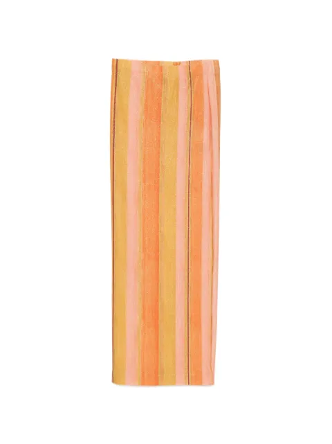 Água de Coco striped metallic-effect maxi skirt Orange E5073A2000