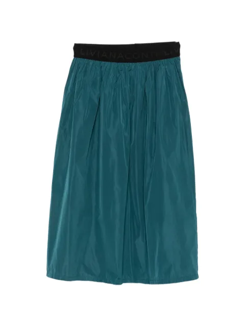 Liviana Conti logo-waistband midi skirt Green L3SY20