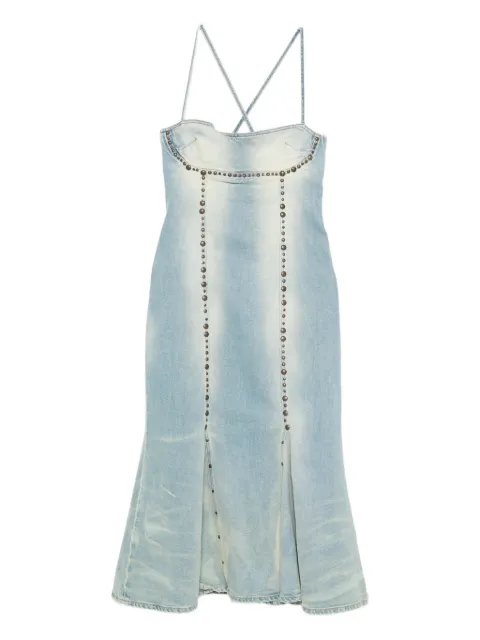 Blumarine studded slit dress Blue 4J010A
