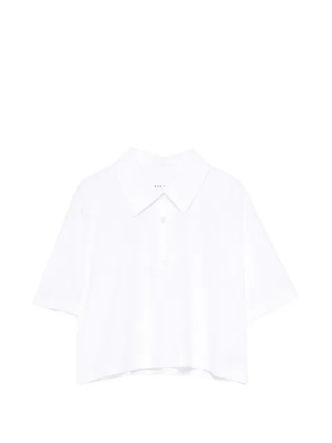 Liviana Conti button-placket cropped polo top White L5SW65
