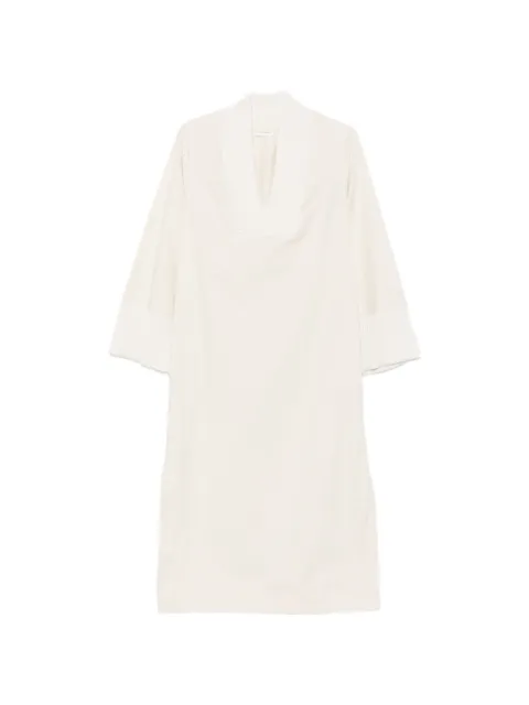 By Malene Birger Moldoa ribbed-knit trim midi dress Neutrals MOLDOA