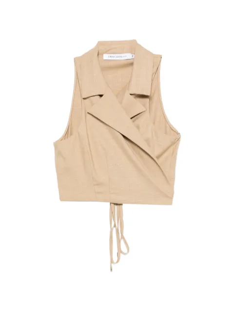 SIMONA CORSELLINI wrap-style cropped top Neutrals P24CPTO005