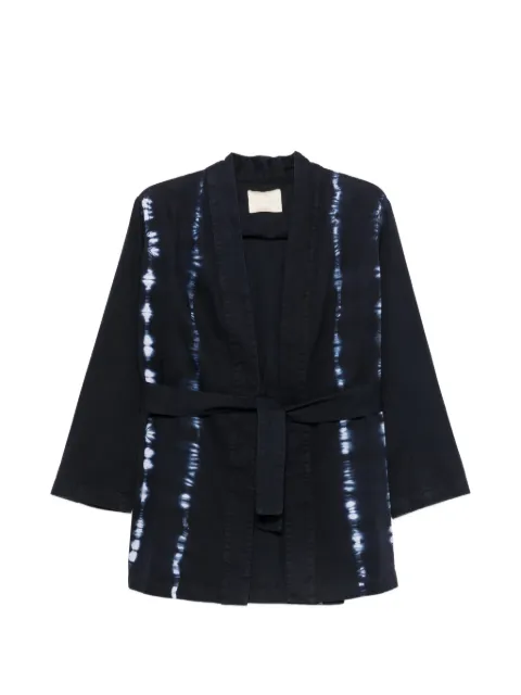 MOMONÌ Eugenie tie-dye belted coat Blue MOJA5