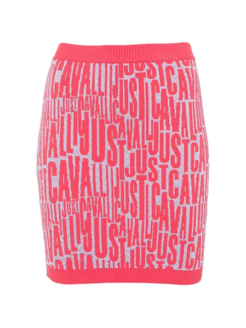 Just Cavalli ribbed branded mini skirt Pink 1488