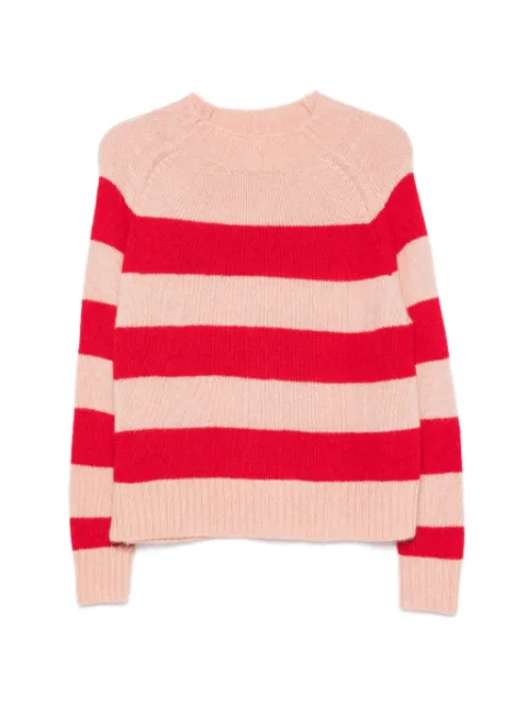 PSOPHIA striped raglan-sleeve wool sweater Pink 507PUL2070