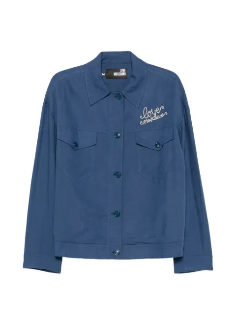 Love Moschino logo-embroidered jacket Blue 83401T498A