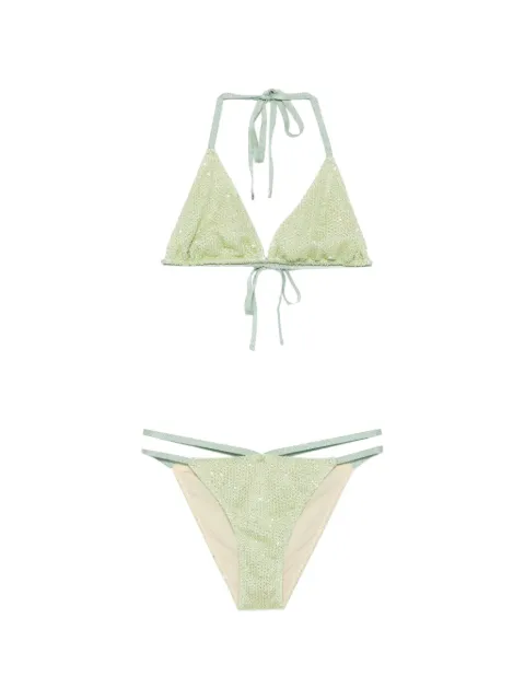Circus Hotel sequin-embellished bikini Green H4SK26