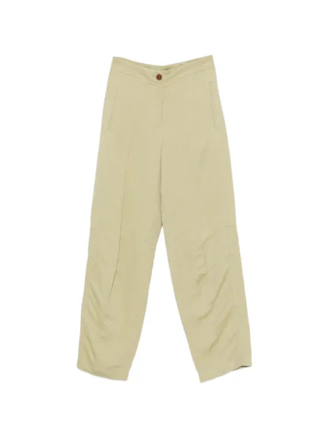Erika Cavallini button detail trousers Green P4SN06