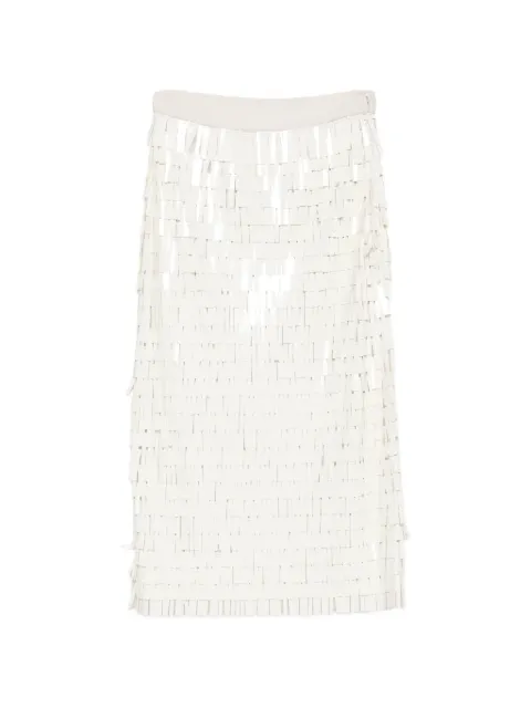 Circus Hotel fringe skirt White H4WS04