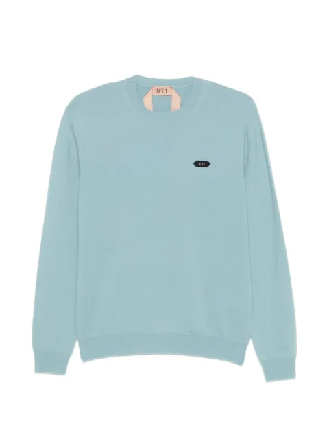 Nº21 logo-patch sweater Blue A0379004