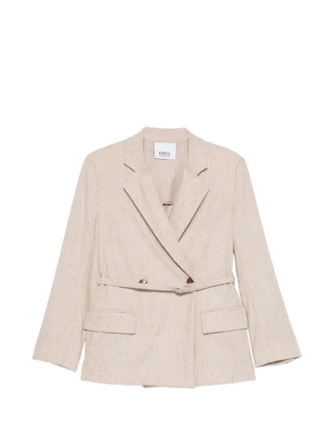 Erika Cavallini belted double-breasted blazer Neutrals P3WF01