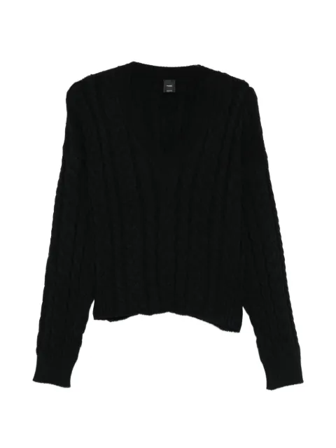 PINKO V-neck cable-knit sweater Black 102243A1C1