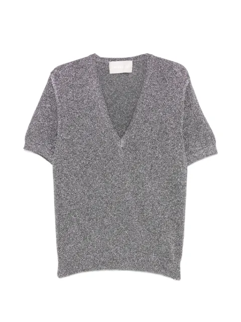 Circus Hotel V-neck short-sleeve top Grey H4SF21