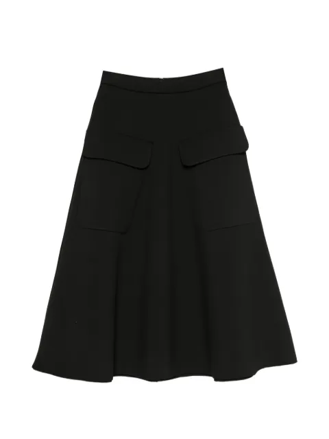 PSOPHIA flap-pocket A-line midi skirt Black 106SKT1952