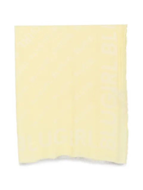 Blugirl logo-print frayed scarf Yellow PA2068