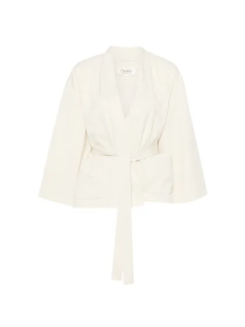 PSOPHIA belted wide-sleeve oversized jacket Neutrals 21BLA1422