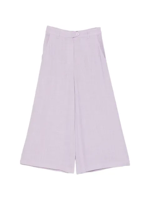 Love Moschino logo-patch wide-leg trousers Purple WPA85